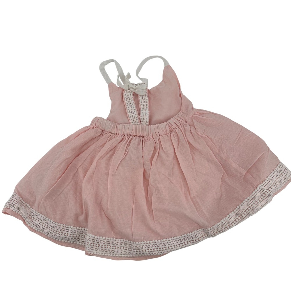 Isaac Mizrahi Girls Pink Dress Lace Trim Size 5/6 Dressy Sundress Dainty - Picture 3 of 5